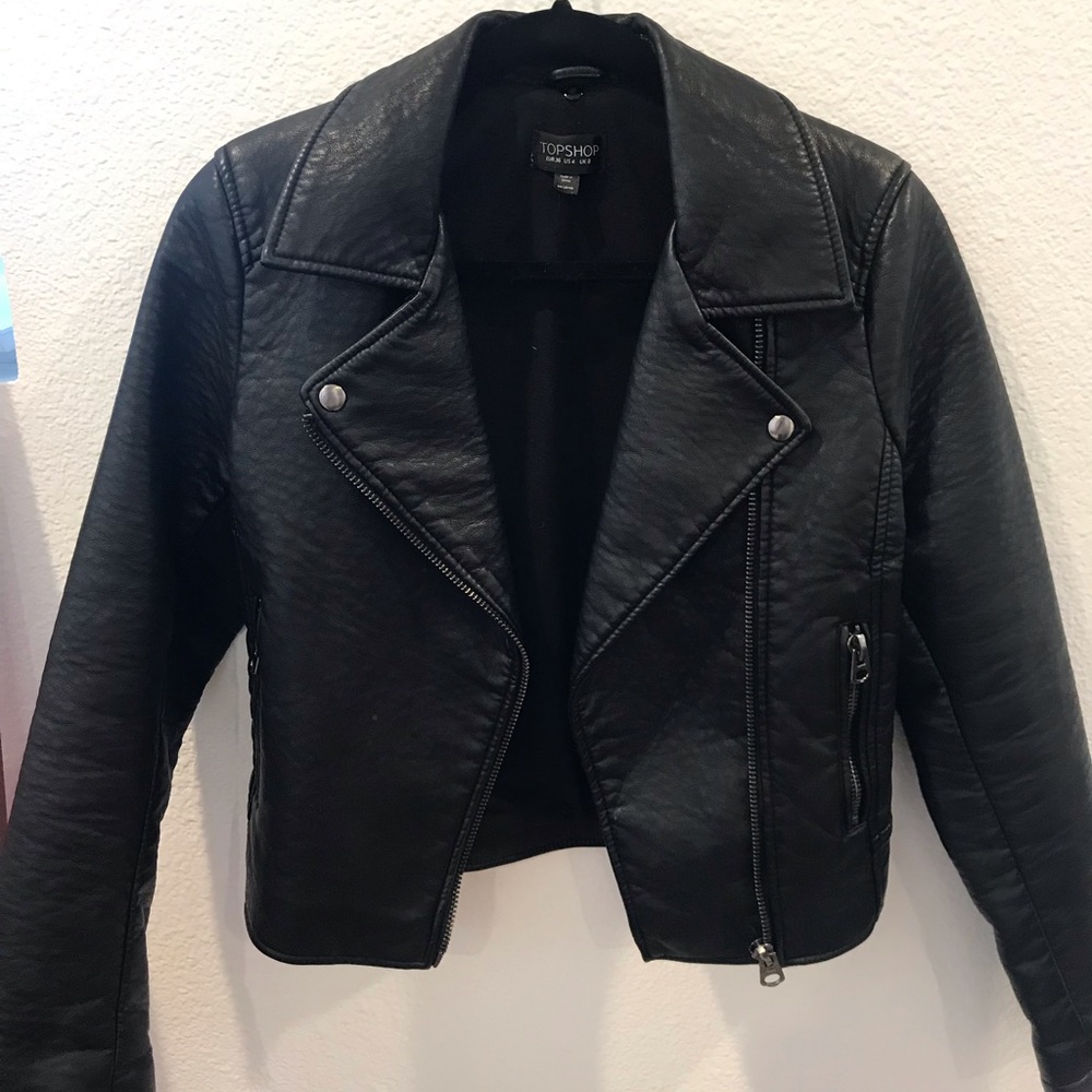 Topshop Leather Biker Jacket